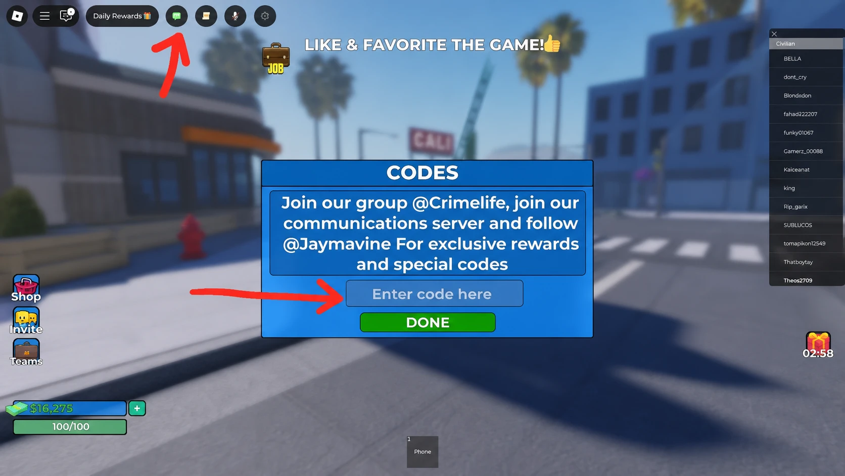 cali shootout codes