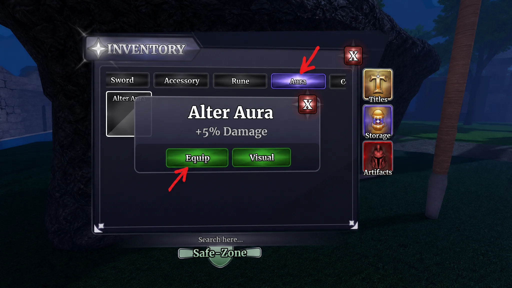 Alter aura equip Sailor Piece