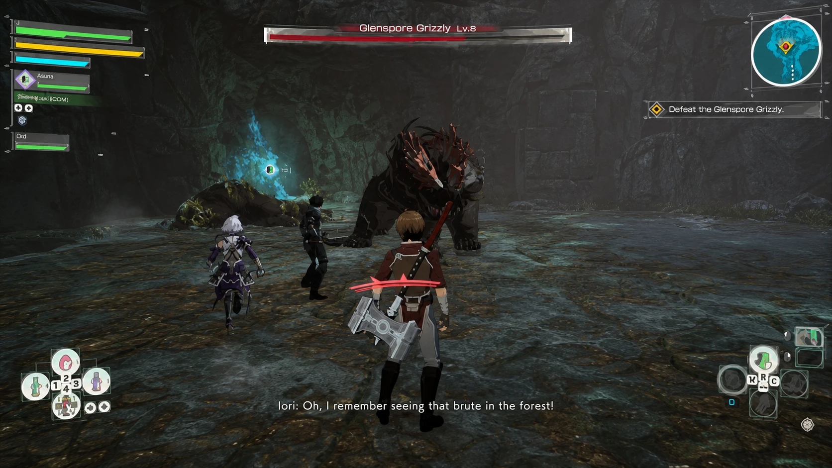 Exploring a dungeon and revealing the map in Echoes of Aincrad