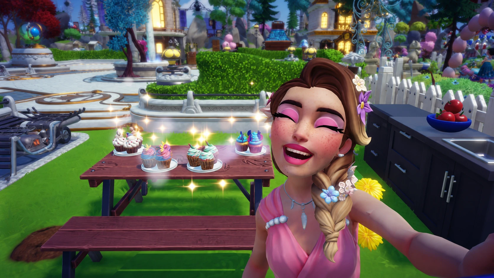 Parks fest cupcakes in disney dreamlight valley