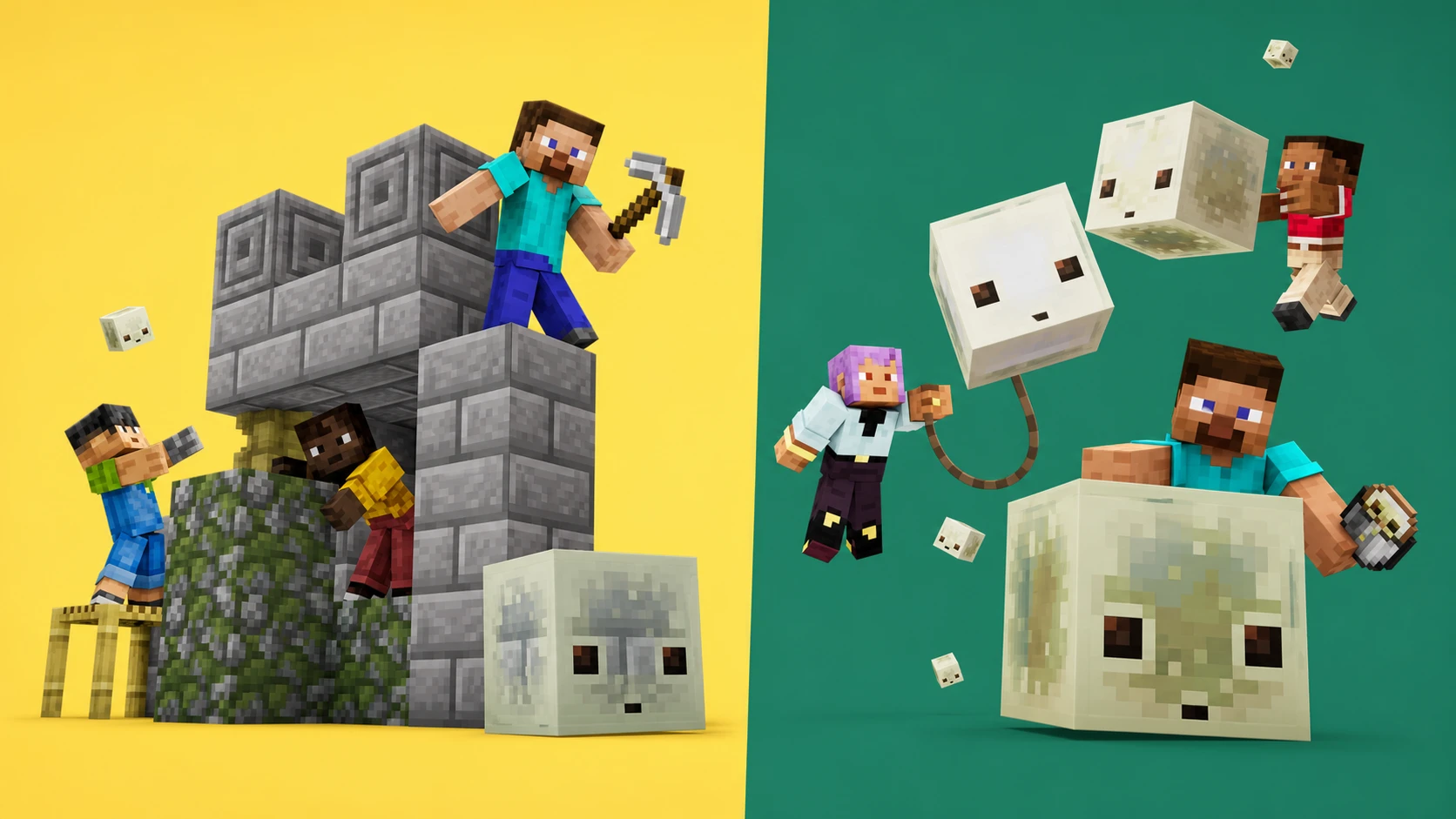 Players with sulfur cubes in minecraft
