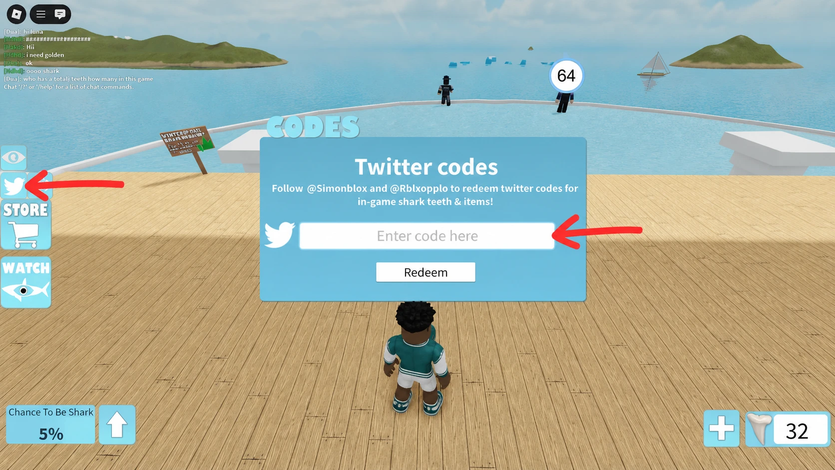 redeem Roblox SharkBite Classic Codes