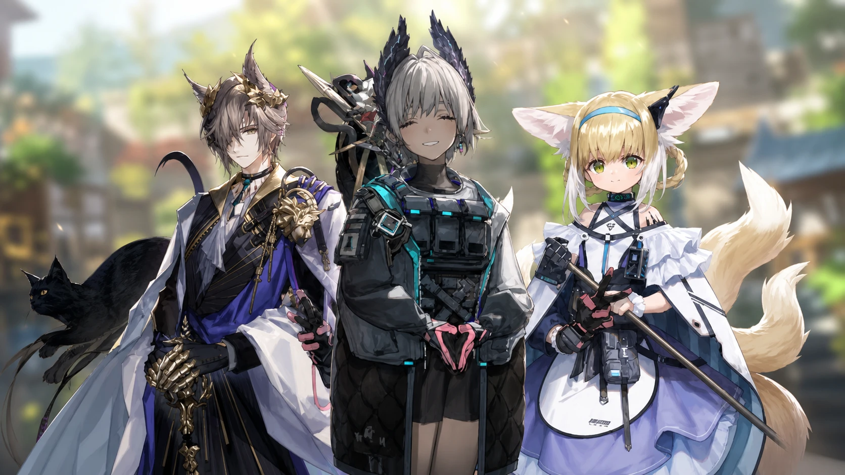Arknights tier list: Raidian, Tragodia, and Suzuran pasted on a blurred background
