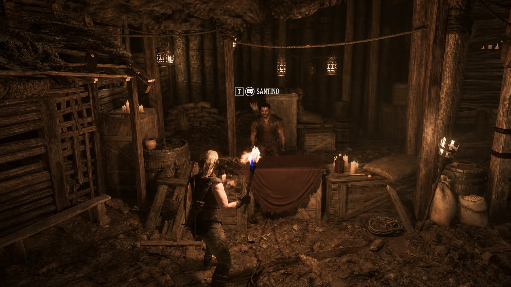 Santino's shop inside the Old Mine in Gothic 1 Remake