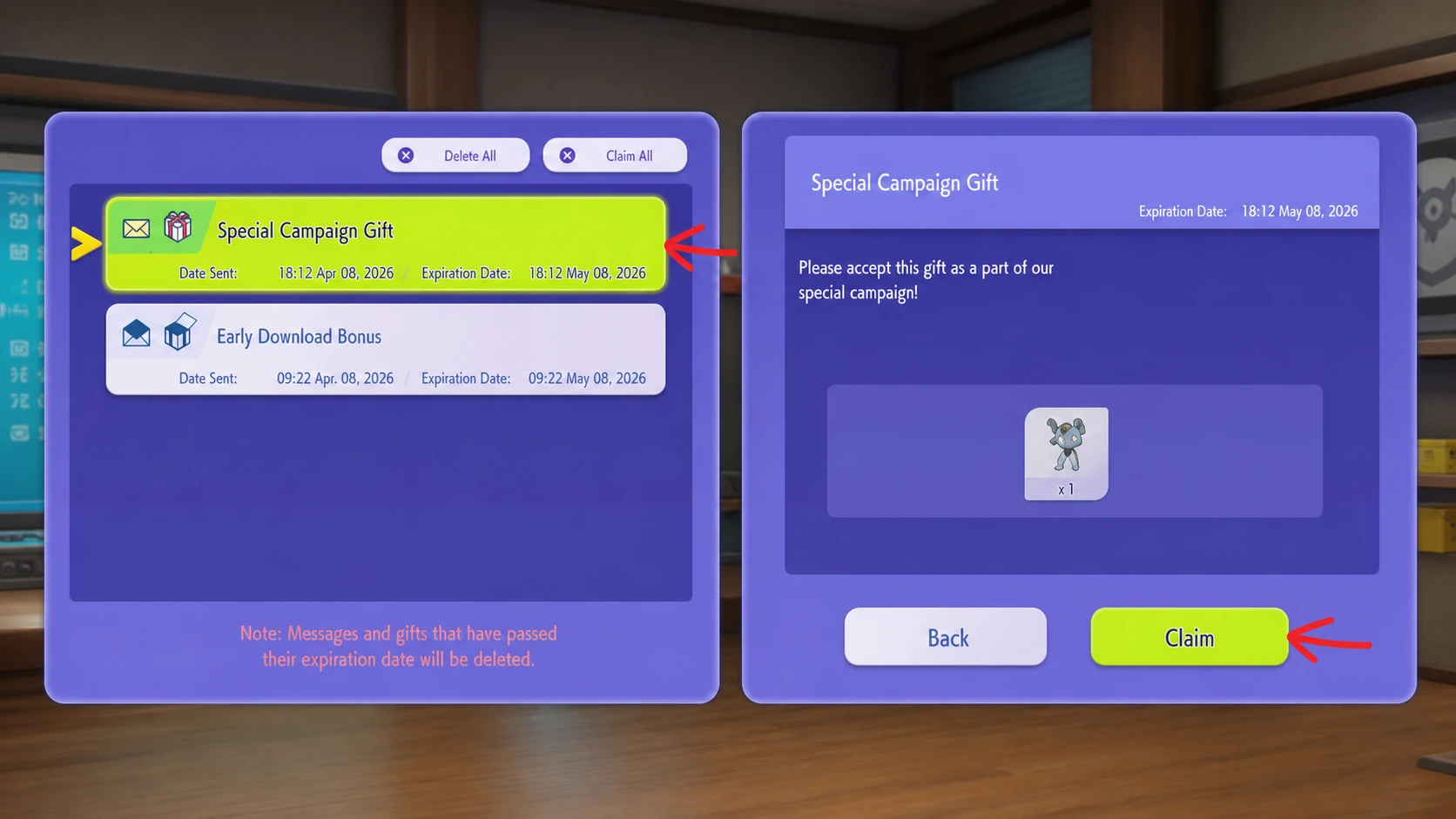 Pokemon Champions Mystery Gift claim