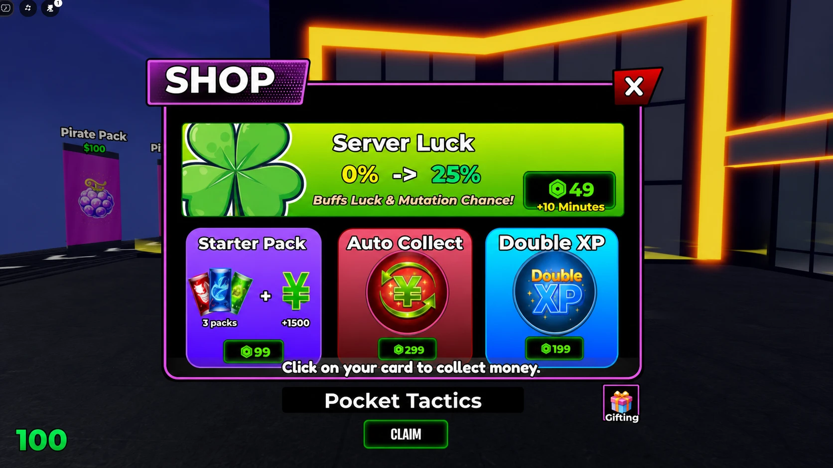 Anime Card Collection codes: a redemption screen with the PT logo in the top right corner