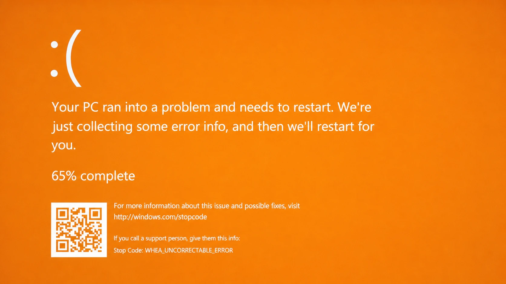 Windows 10 Orange Screen of Death