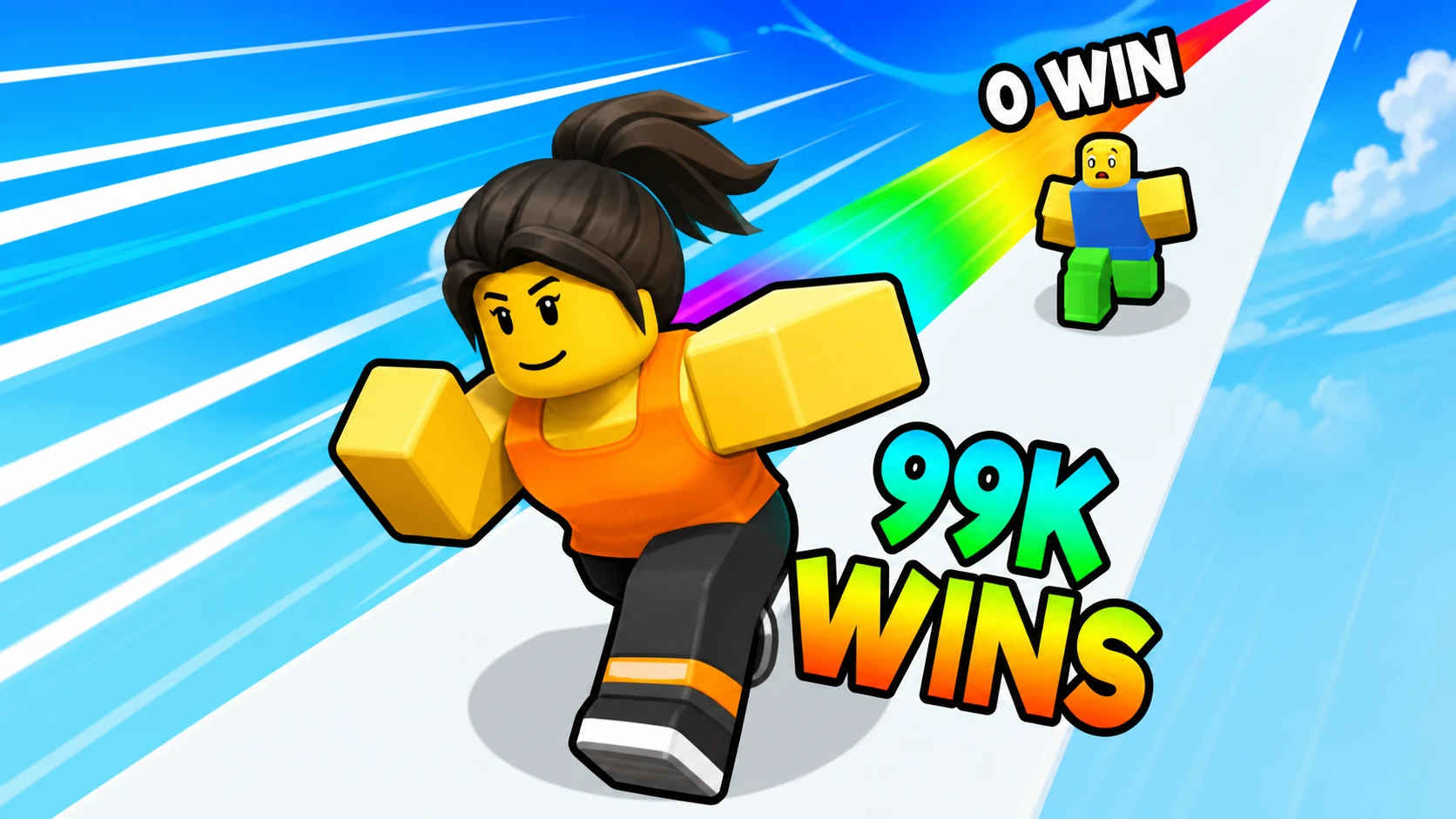 Key art for Race Clicker on Roblox with two characters running for Roblox clicker guide