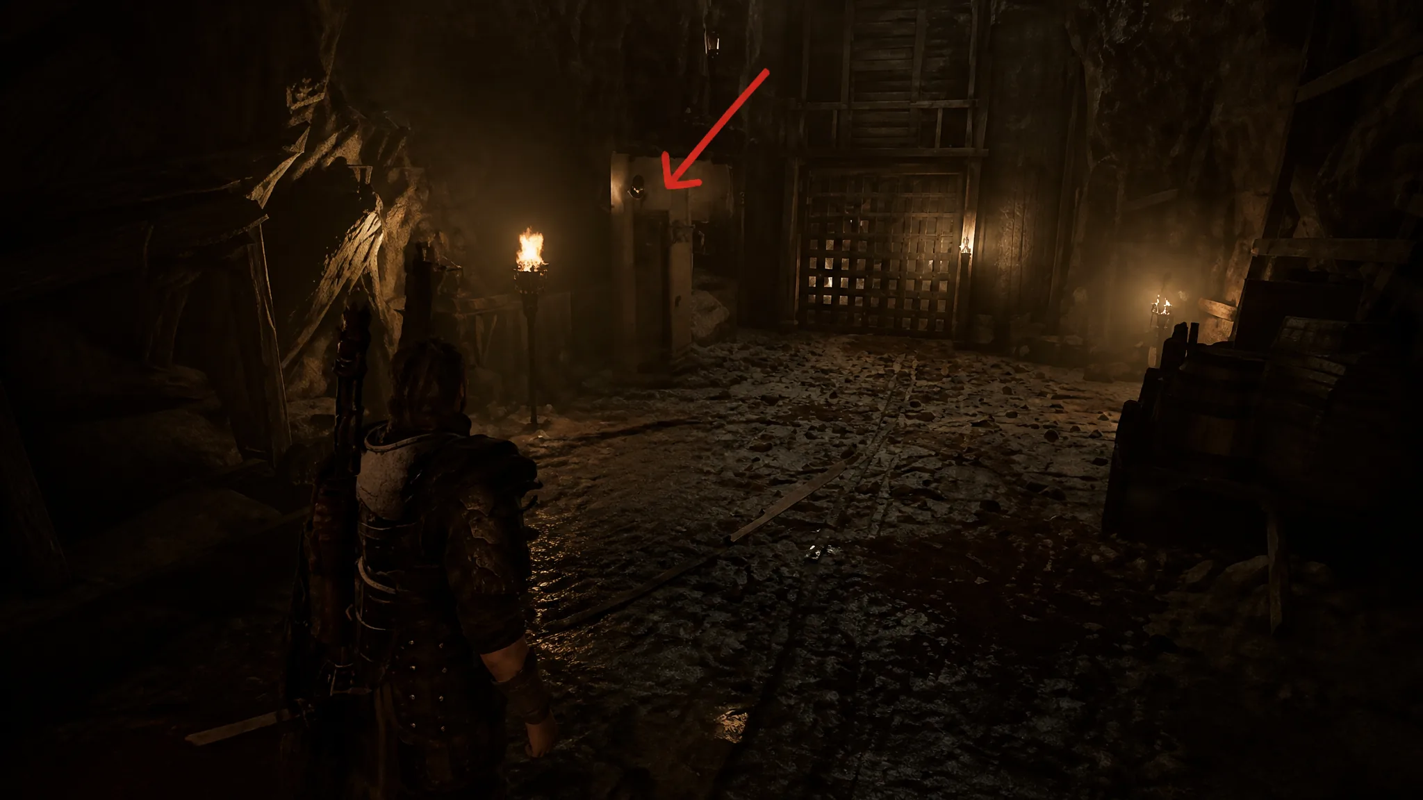 Entrance path to the Free Mine in the New Camp in Gothic 1 Remake