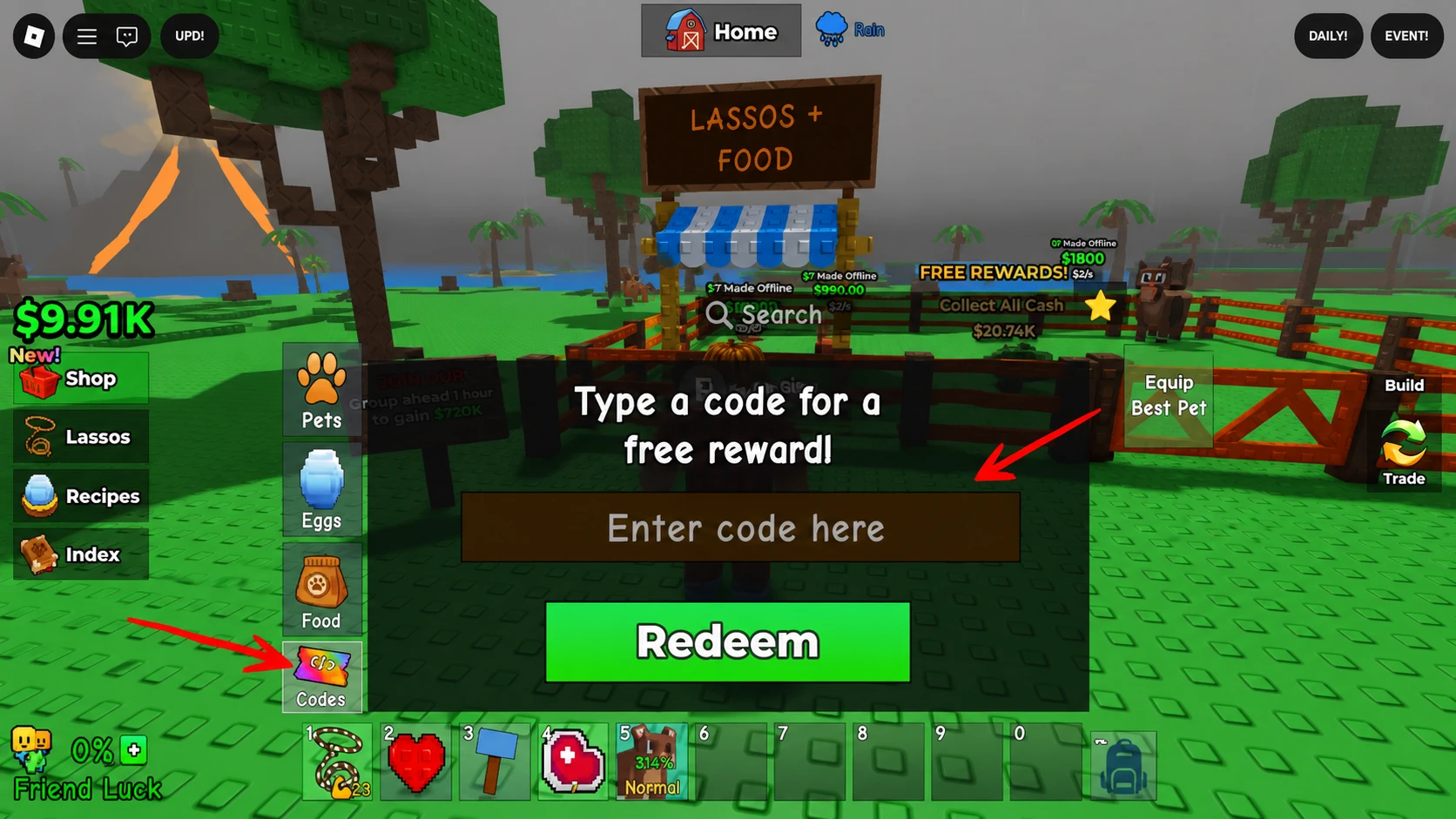 Catch and Tame code redemption