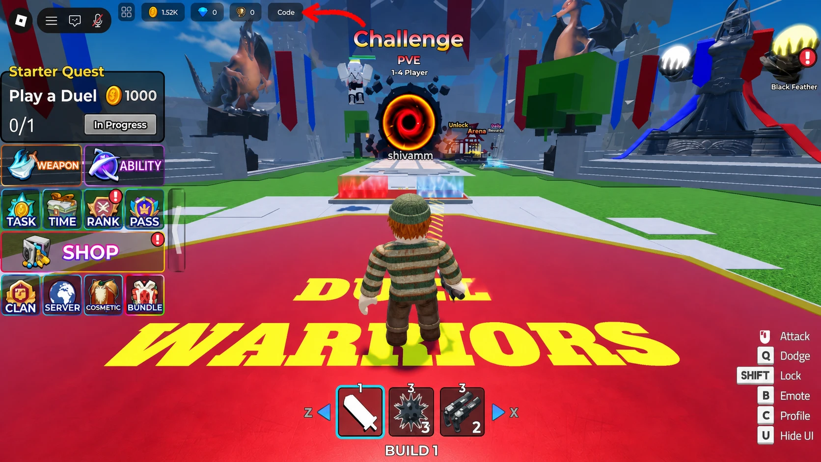 Duel Warriors codes redempiton