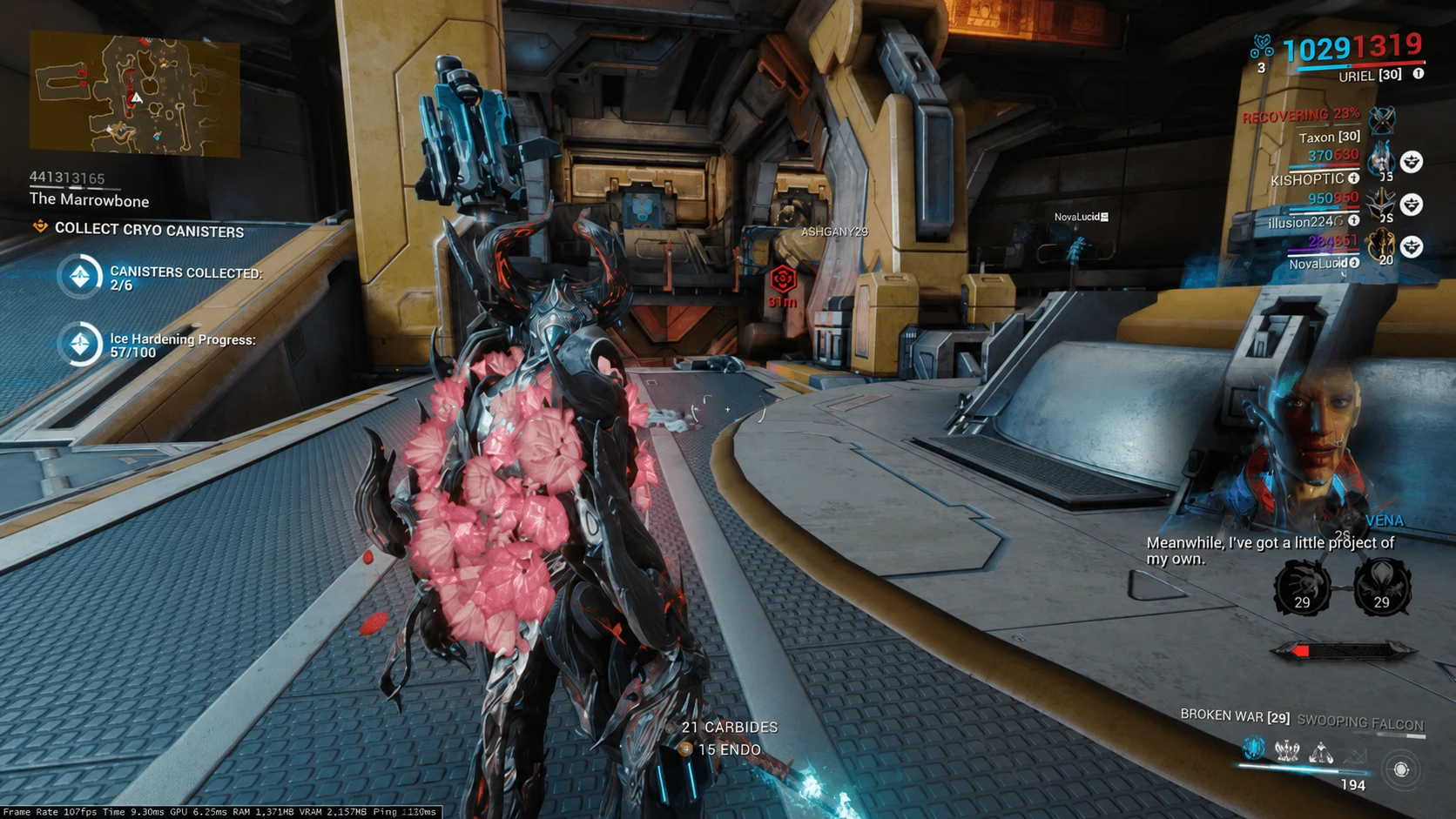 Collecting the canisters from killing enemies