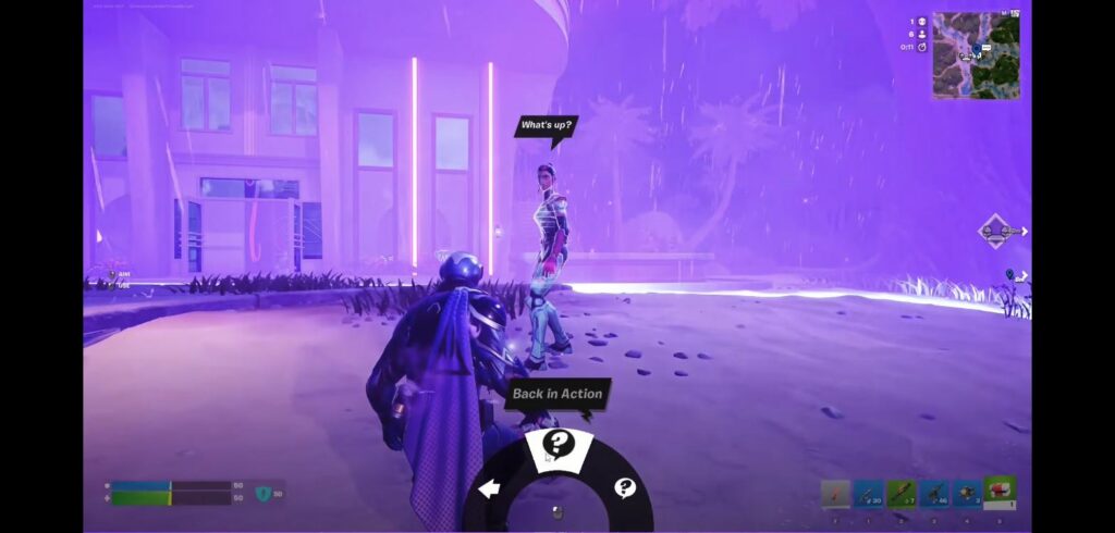The Singularity NPC between Sinister Strip and Heatwave Harbor in Fortnite Chapter 7 Season 3