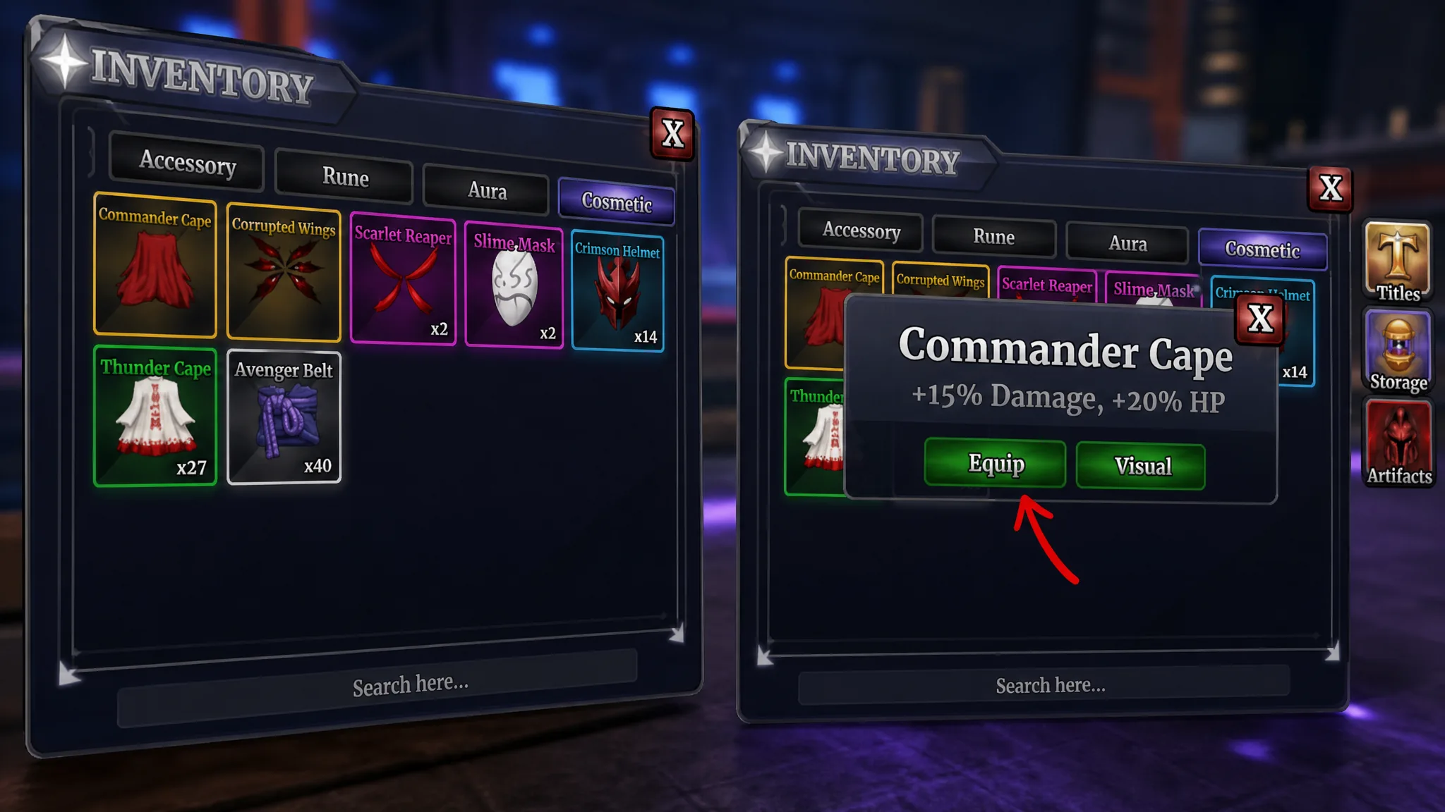 Equip Cosmetics in Sailor Piece