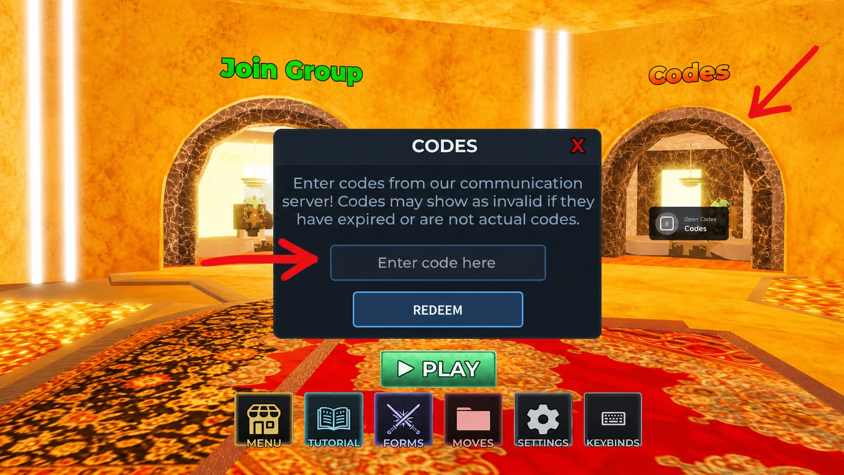How to Redeem Codes in Saber Unbound