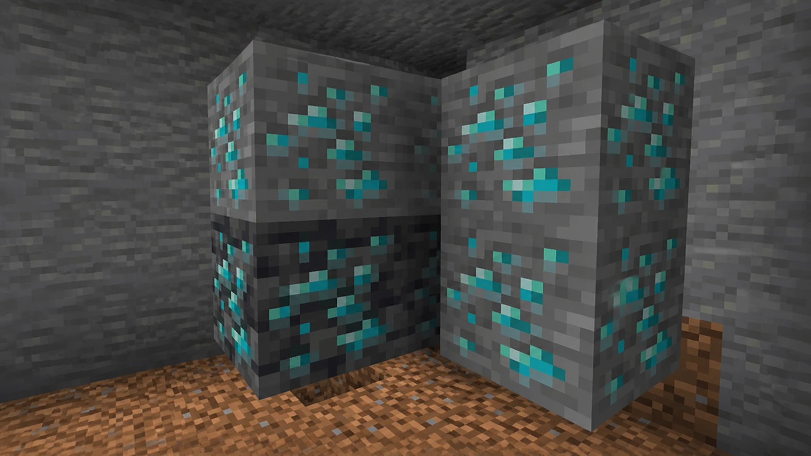 Regular Diamond ore on the Y level 8 in Minecraft
