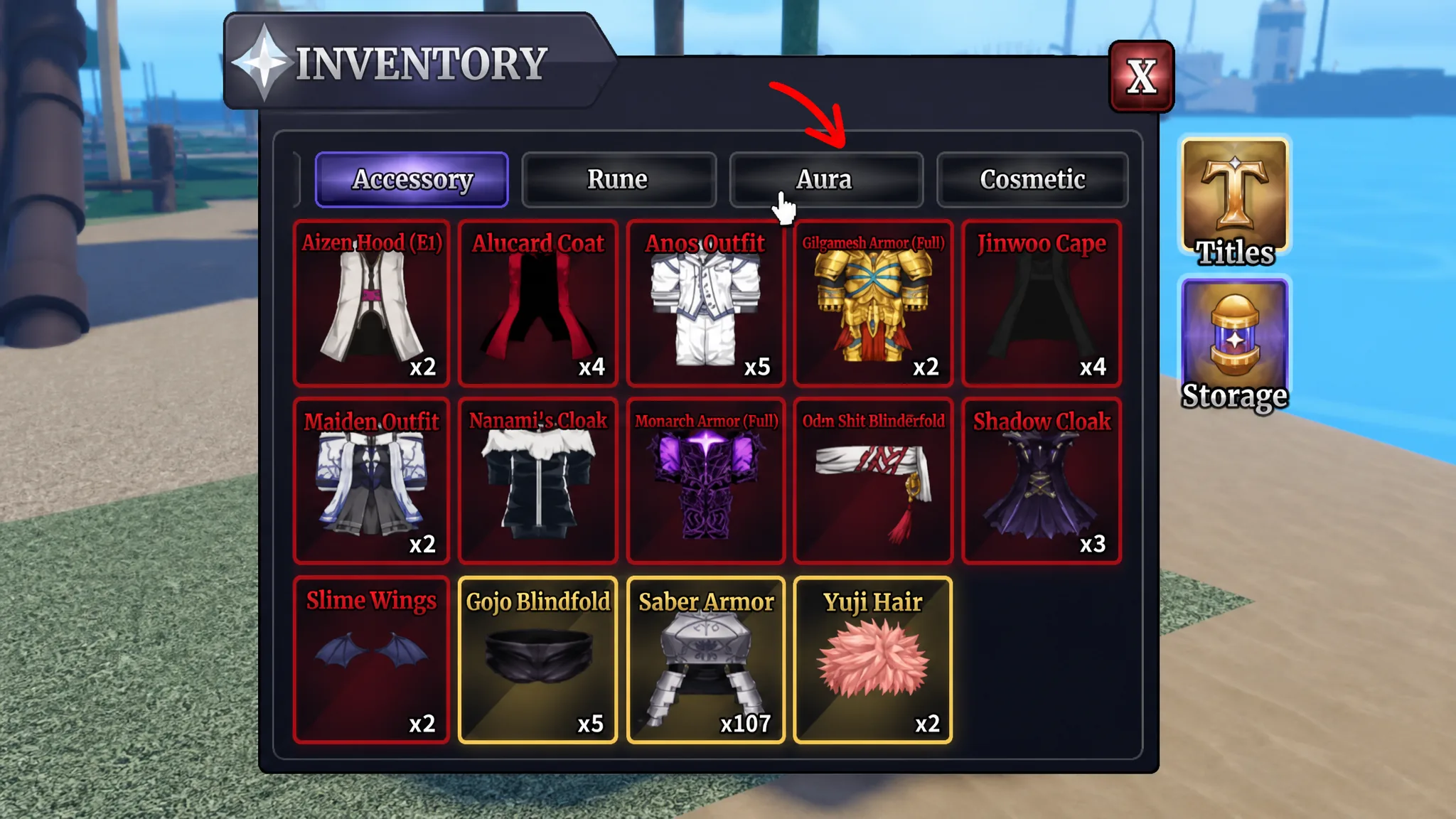 Use Sailor piece accessories