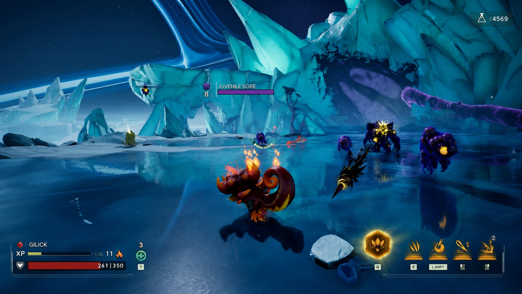 Shooting enemies in Voidling Bound