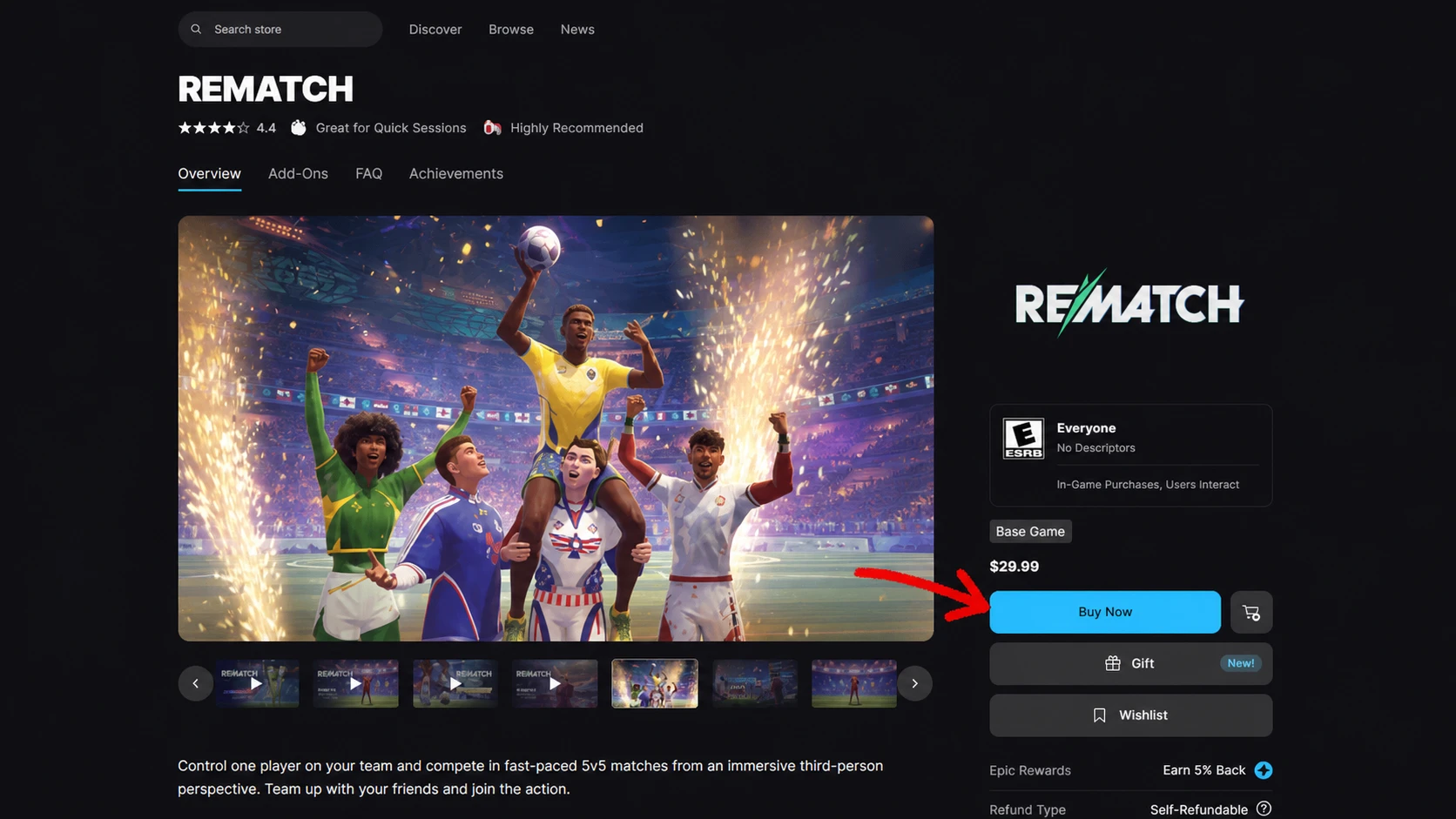 Fortnite Rematch Epic Games Store