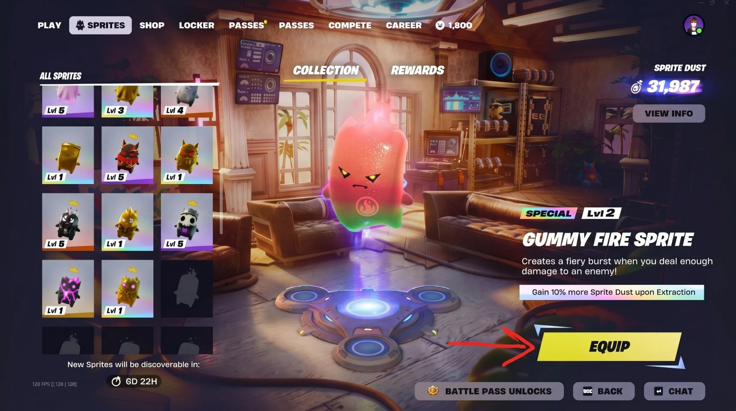 Fortnite Gummy Fire Sprite