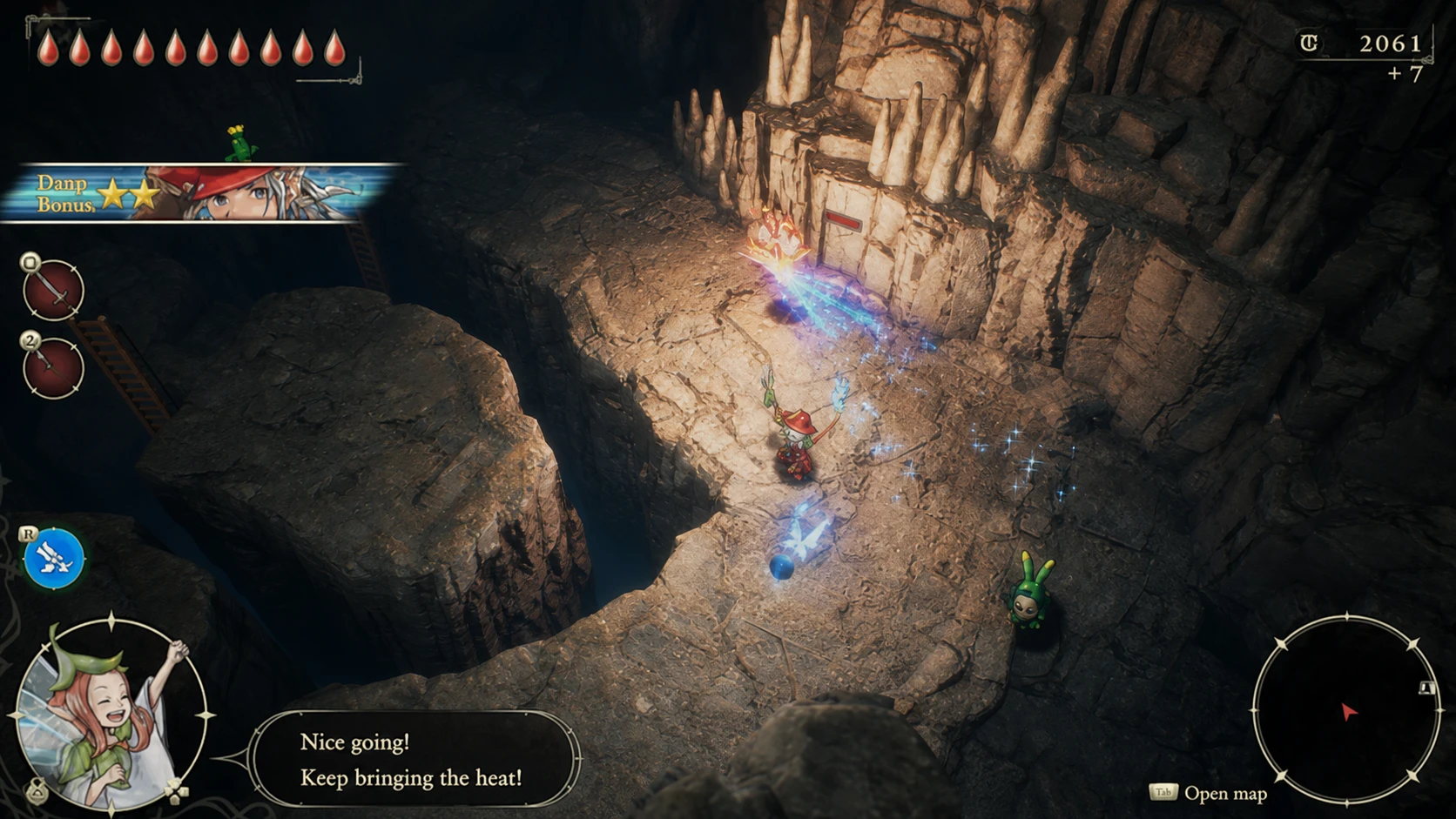The fairy Faie hovering near a puzzle mechanism