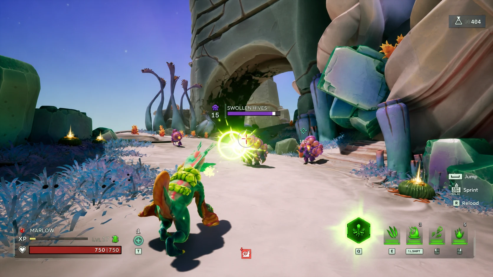 A voidling facing enemies in Voidling Bound