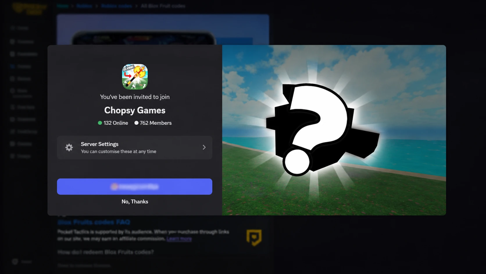 Axe RNG codes: A screenshot of a Discord server invite with a PT logo in the top right corner
