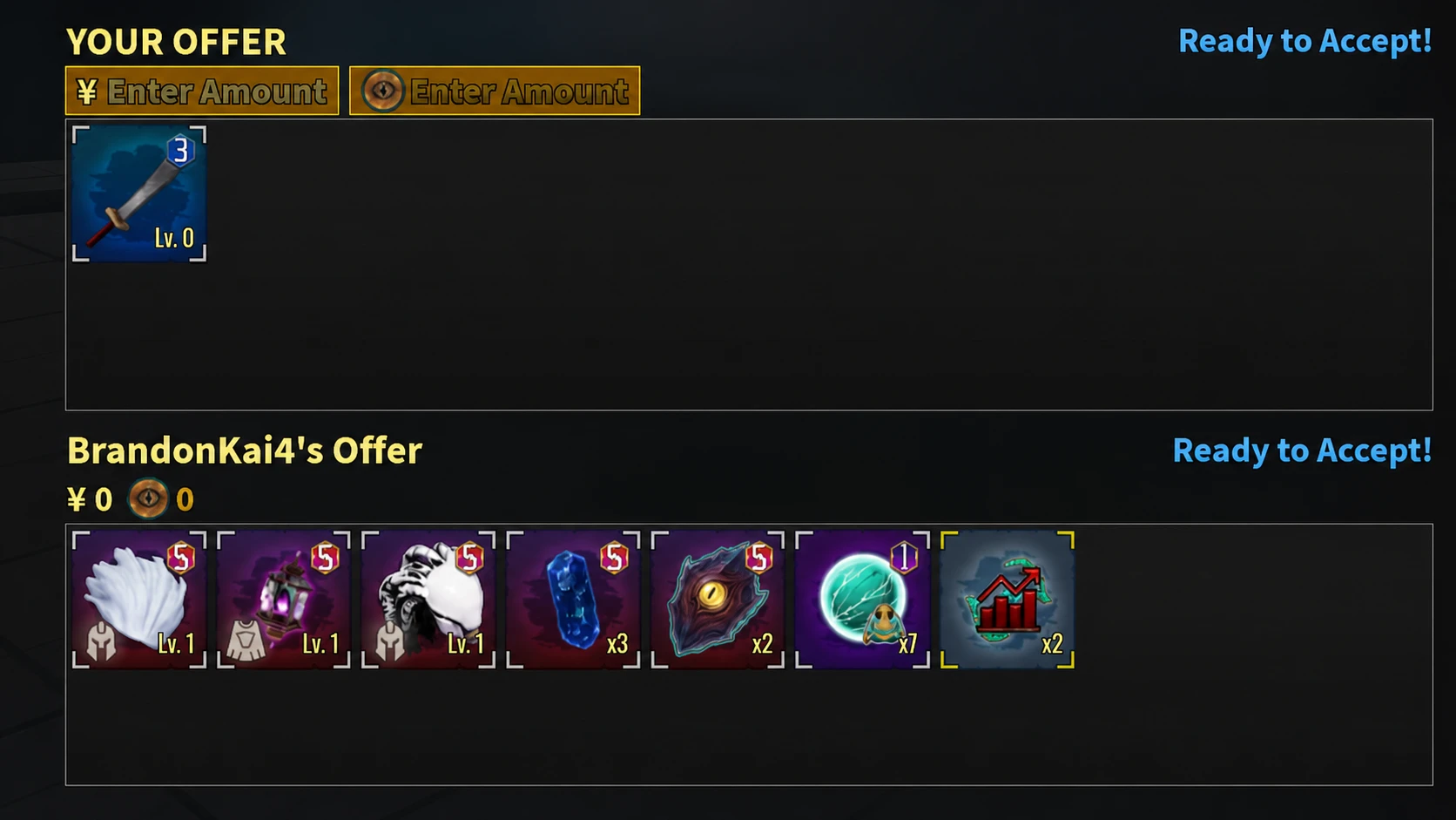 The Trading Menu in Kaizen