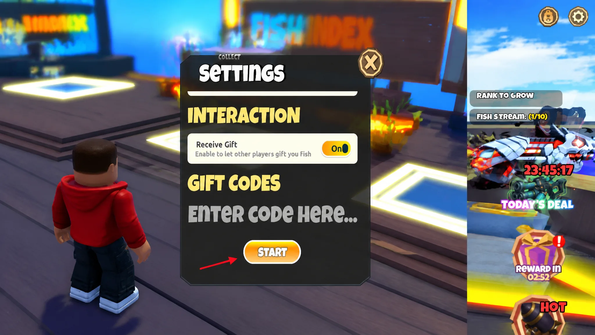 redeem hunt giant fish codes
