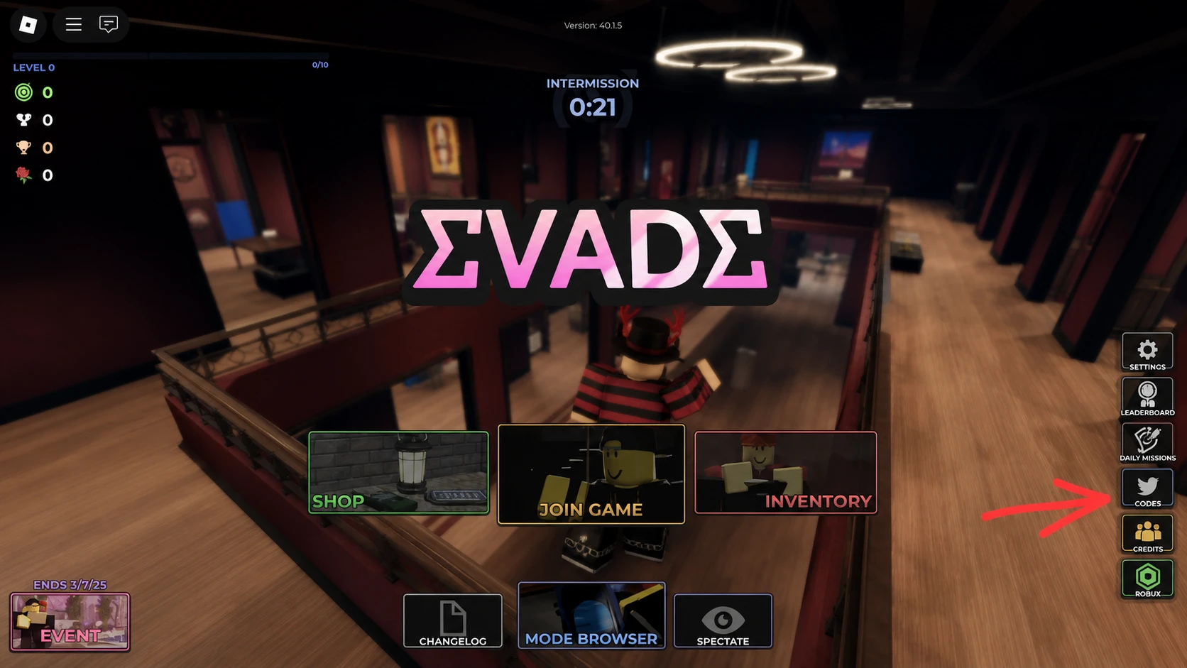 evade codes roblox