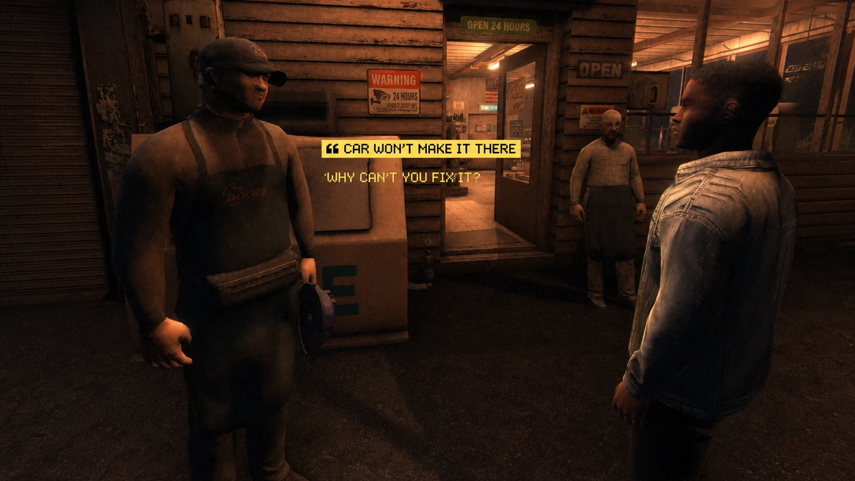 Dialogue between Harry and Marcus about car troubles
