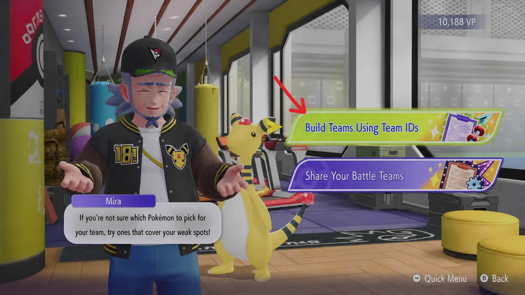 Selecting the Build teams using ID option in Pokemon Champions