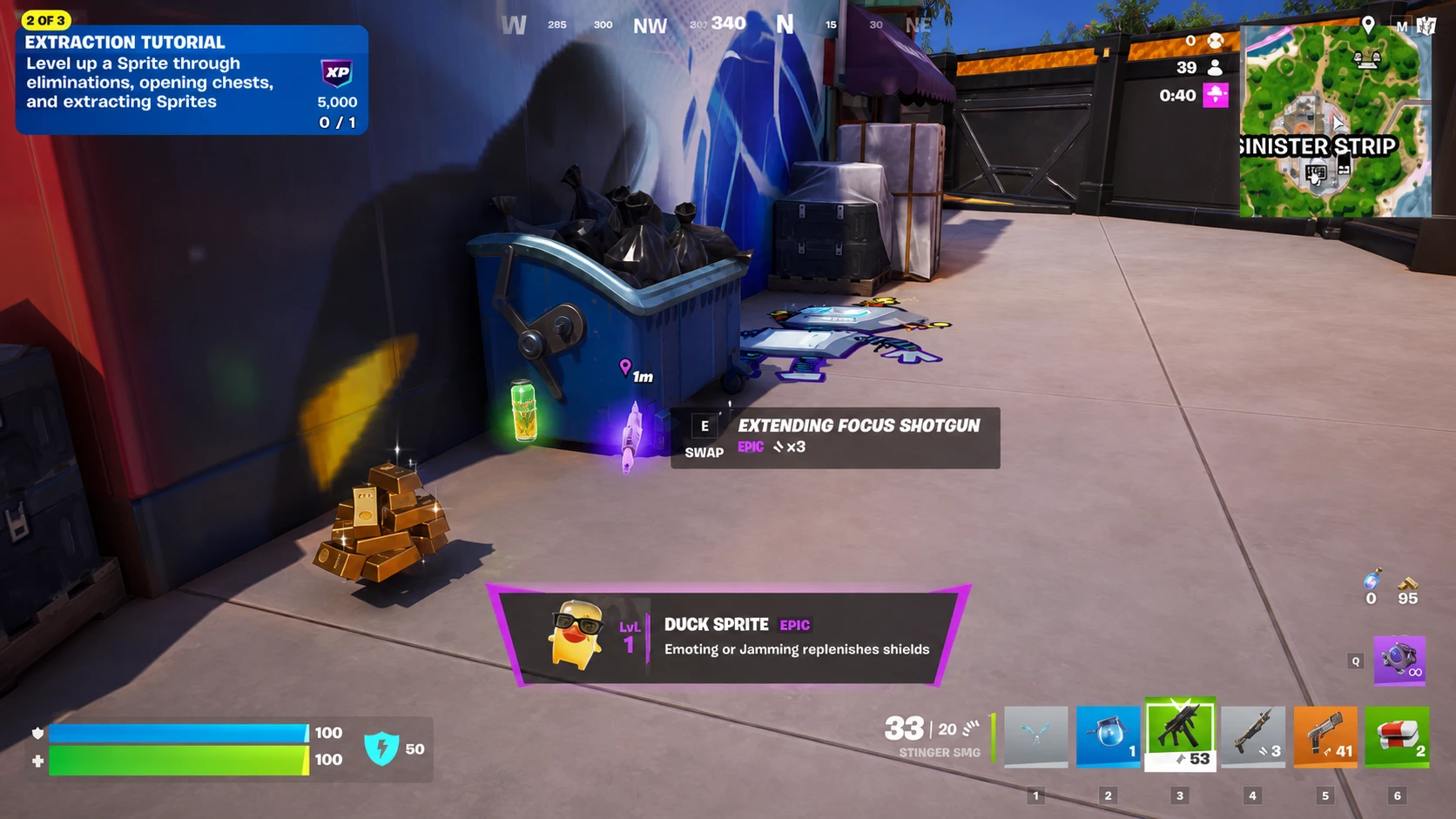 Picking up a Sprite in Fortnite