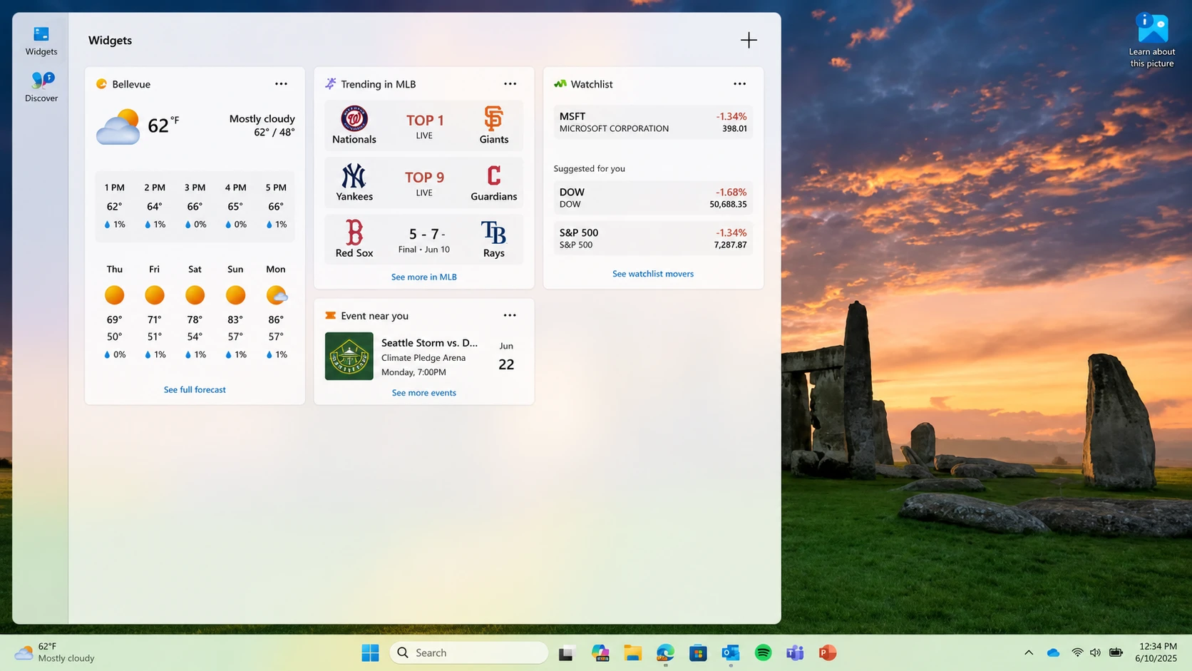 Widgets UI with new configuration