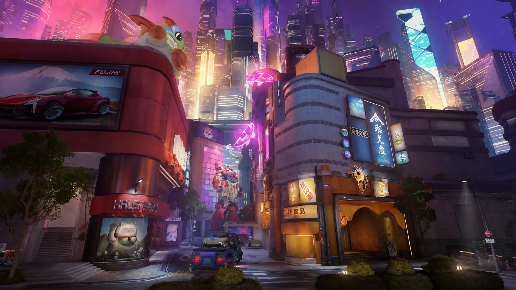 Overwatch new season: Neon Junction map with its glowing lights