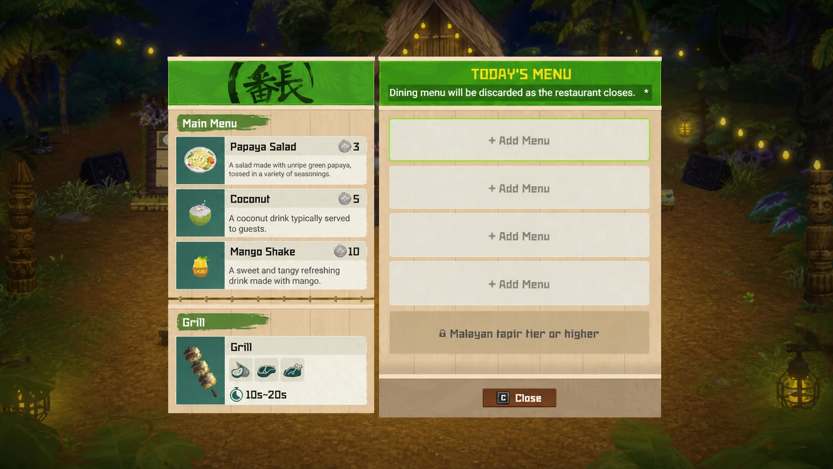 Dave the Diver menu screen