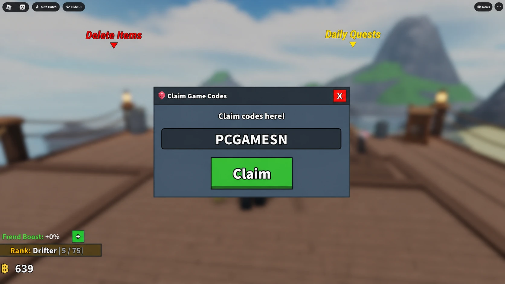 Redeeming Catch and Cook codes on Roblox