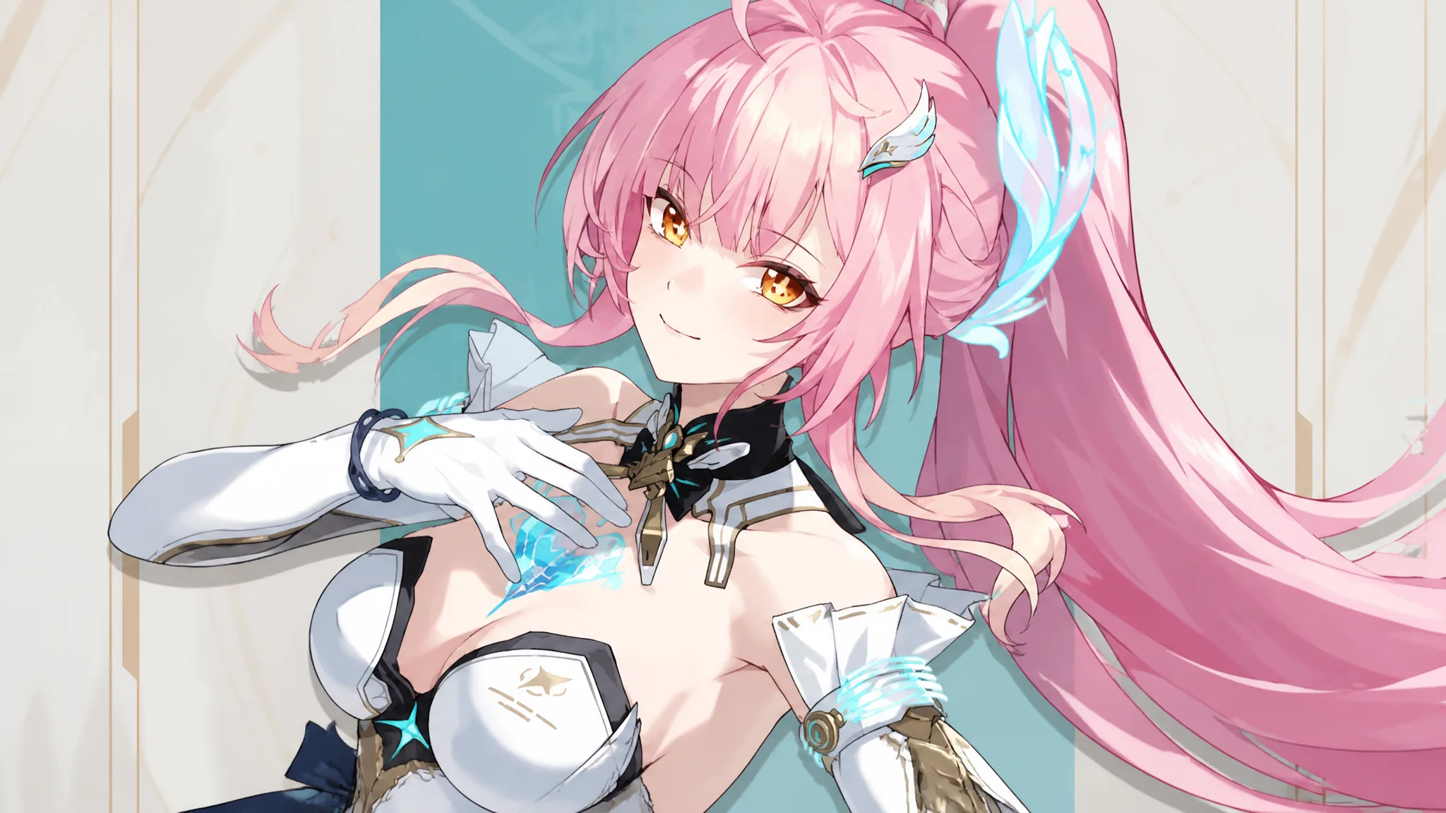 wuthering waves characters - Key art of Aemeath, showing her splash art