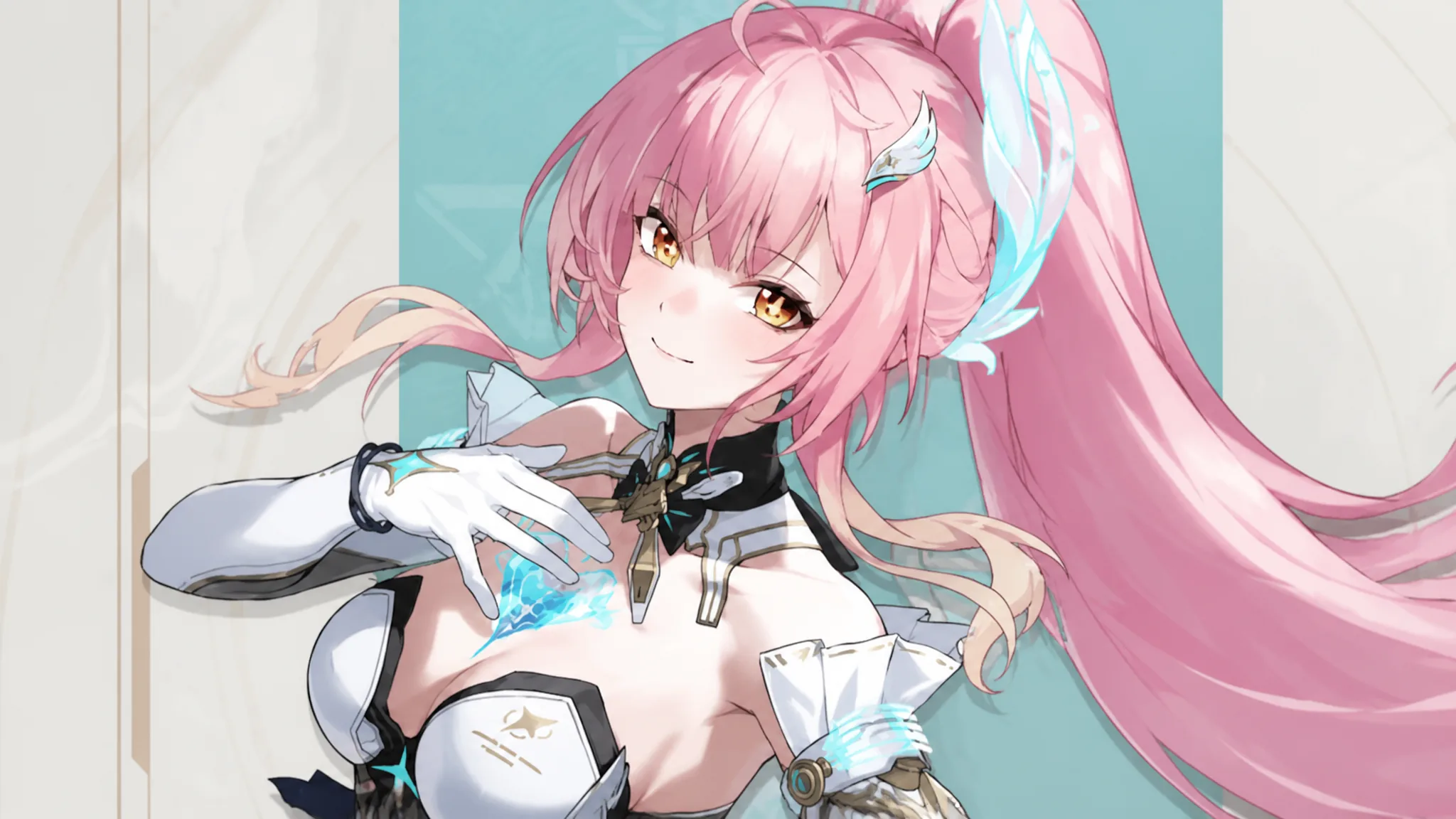 wuthering waves characters - Key art of Aemeath, showing her splash art