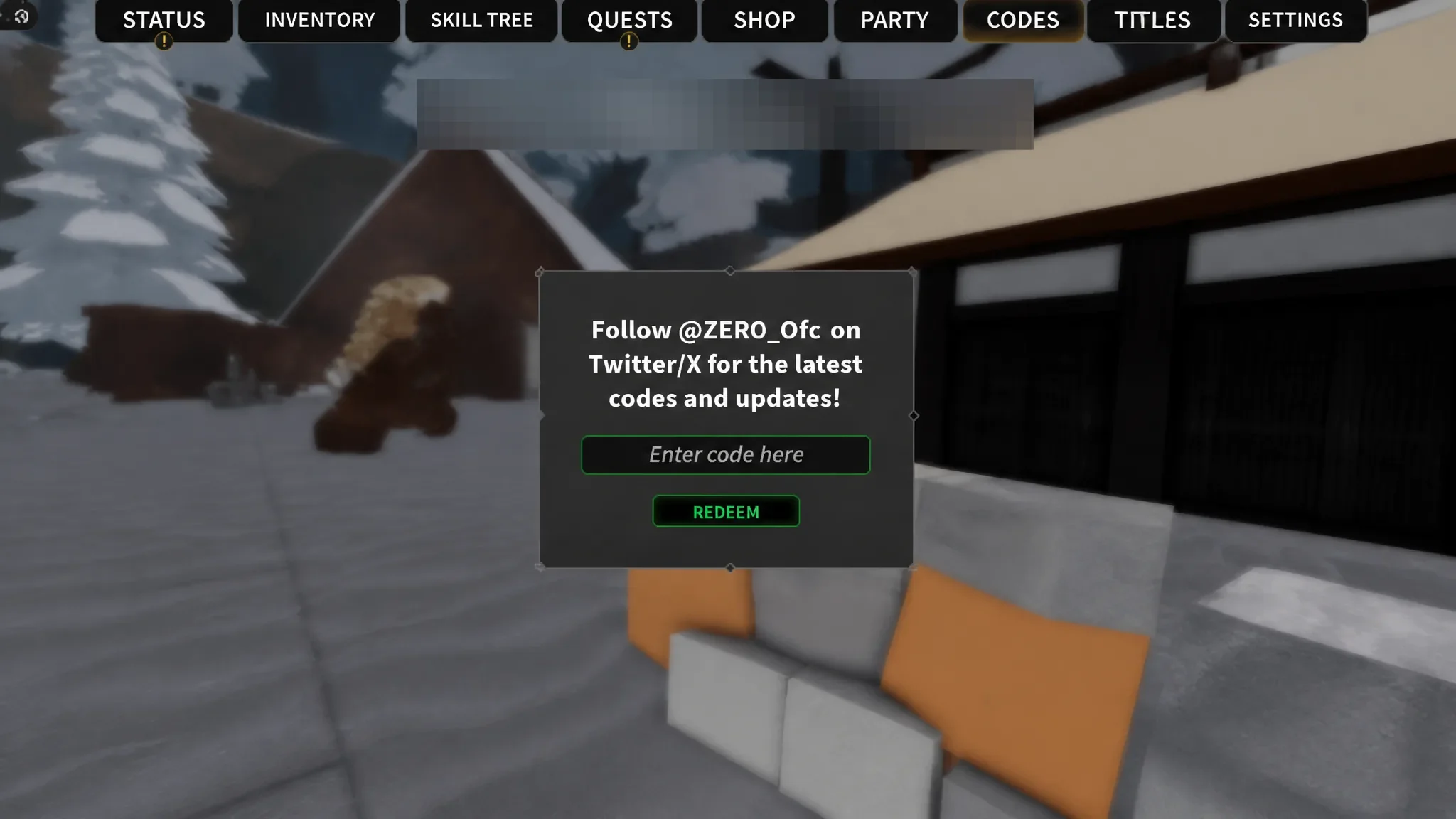 Redeeming Demon Born codes on Roblox