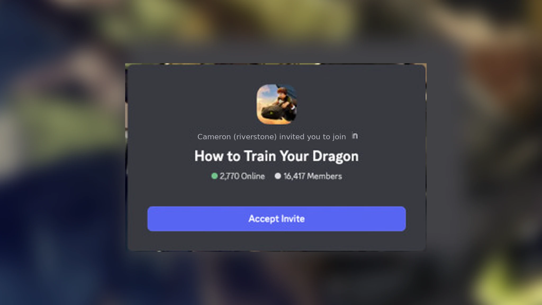 How to Train Your Dragon codes: An image of the How to Train Your Dragon Discord server