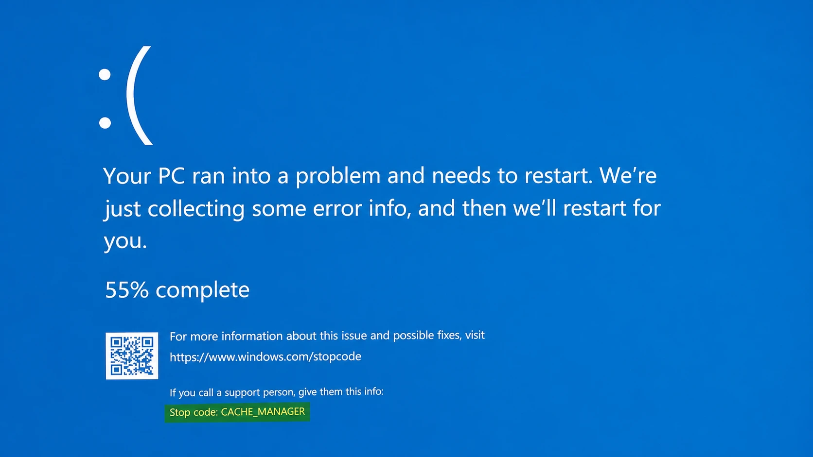CACHE_MANAGER Blue Screen