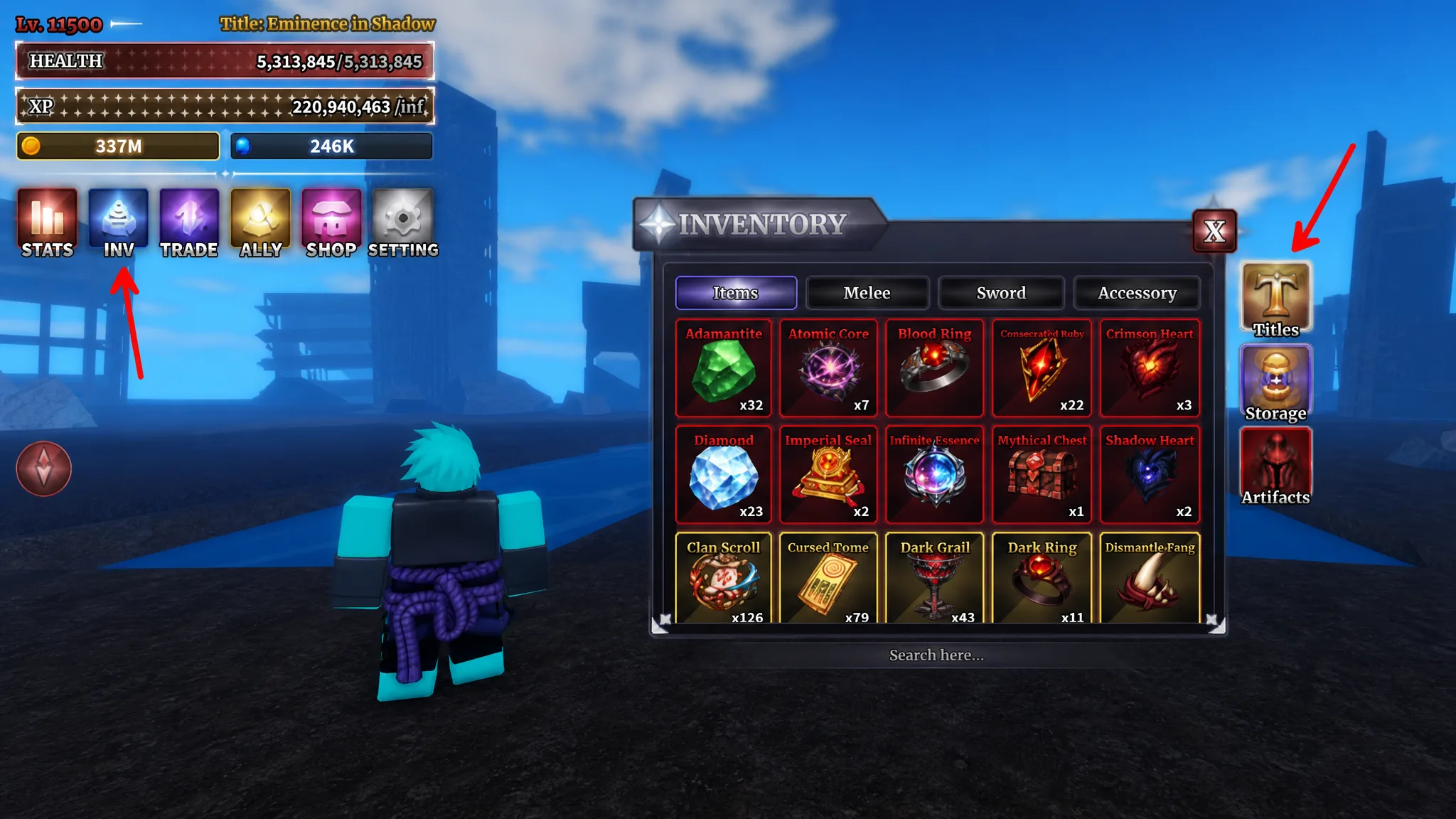 Title menu in Sailor Piece