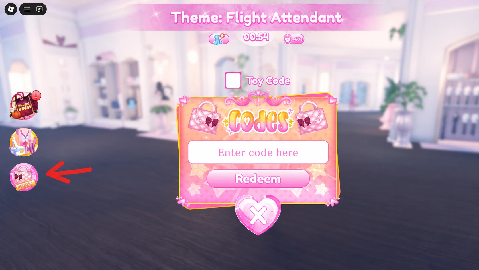 How to redeem Dress to Impress codes in the game