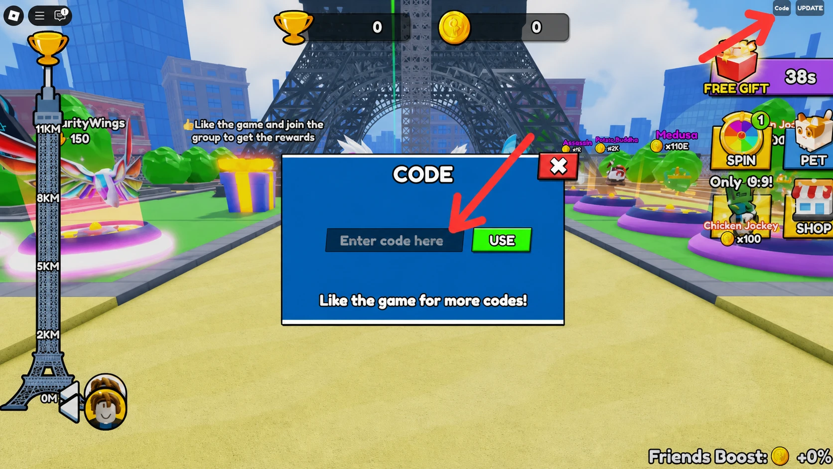 redeem roblox climb and jump tower codes