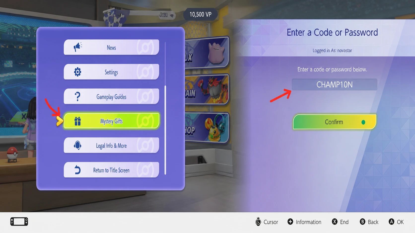Pokemon Champions Mystery Gift codes redeem