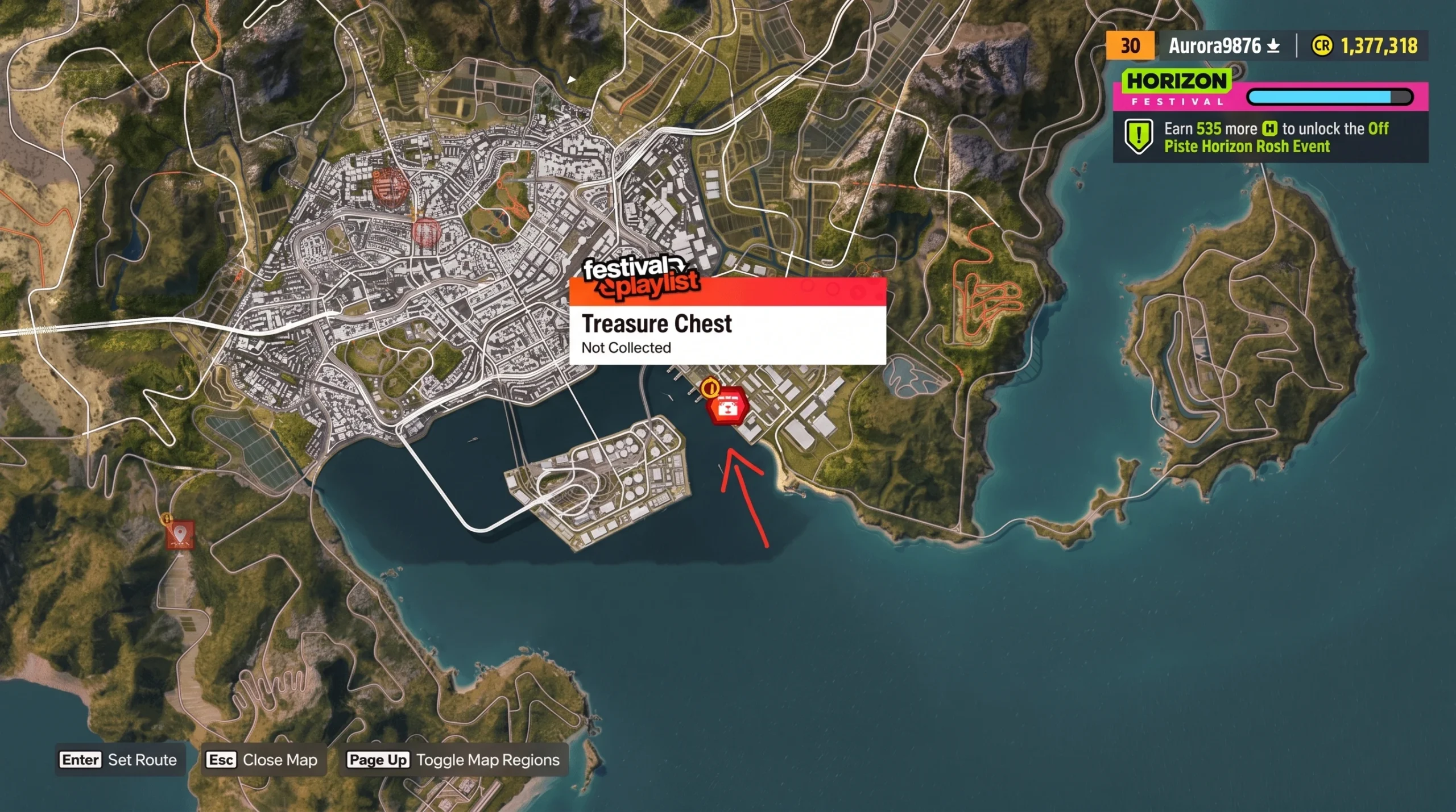 Treasure hunt chest location