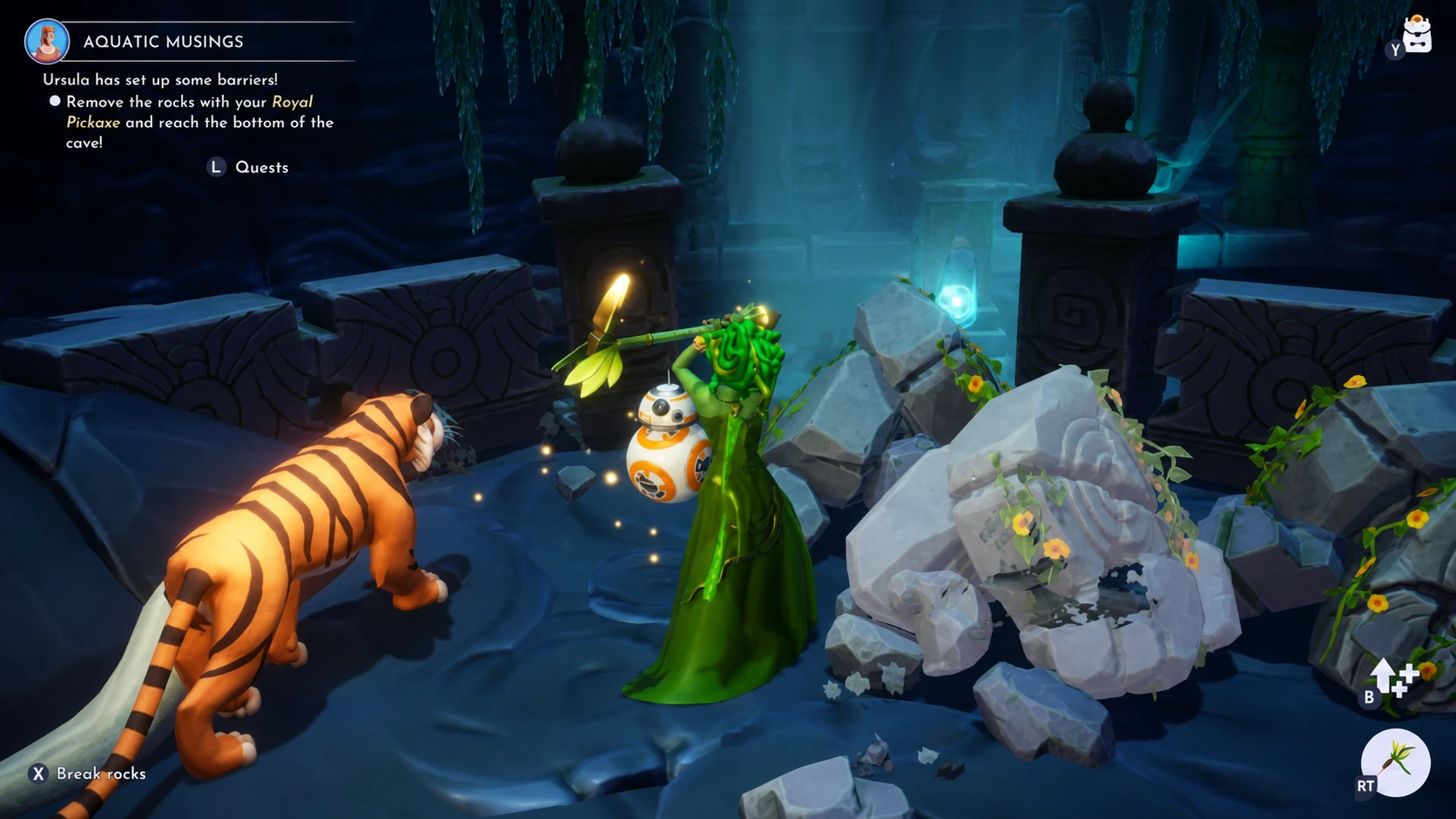 Breaking rocks left by ursula in disney dreamlight valley