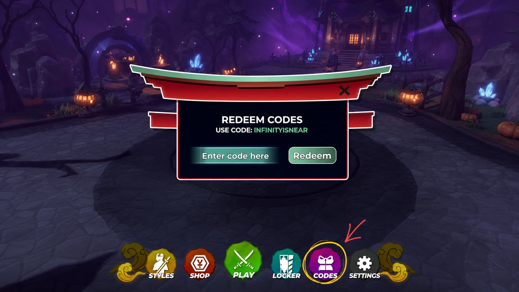 The Mugen Codes redeem window
