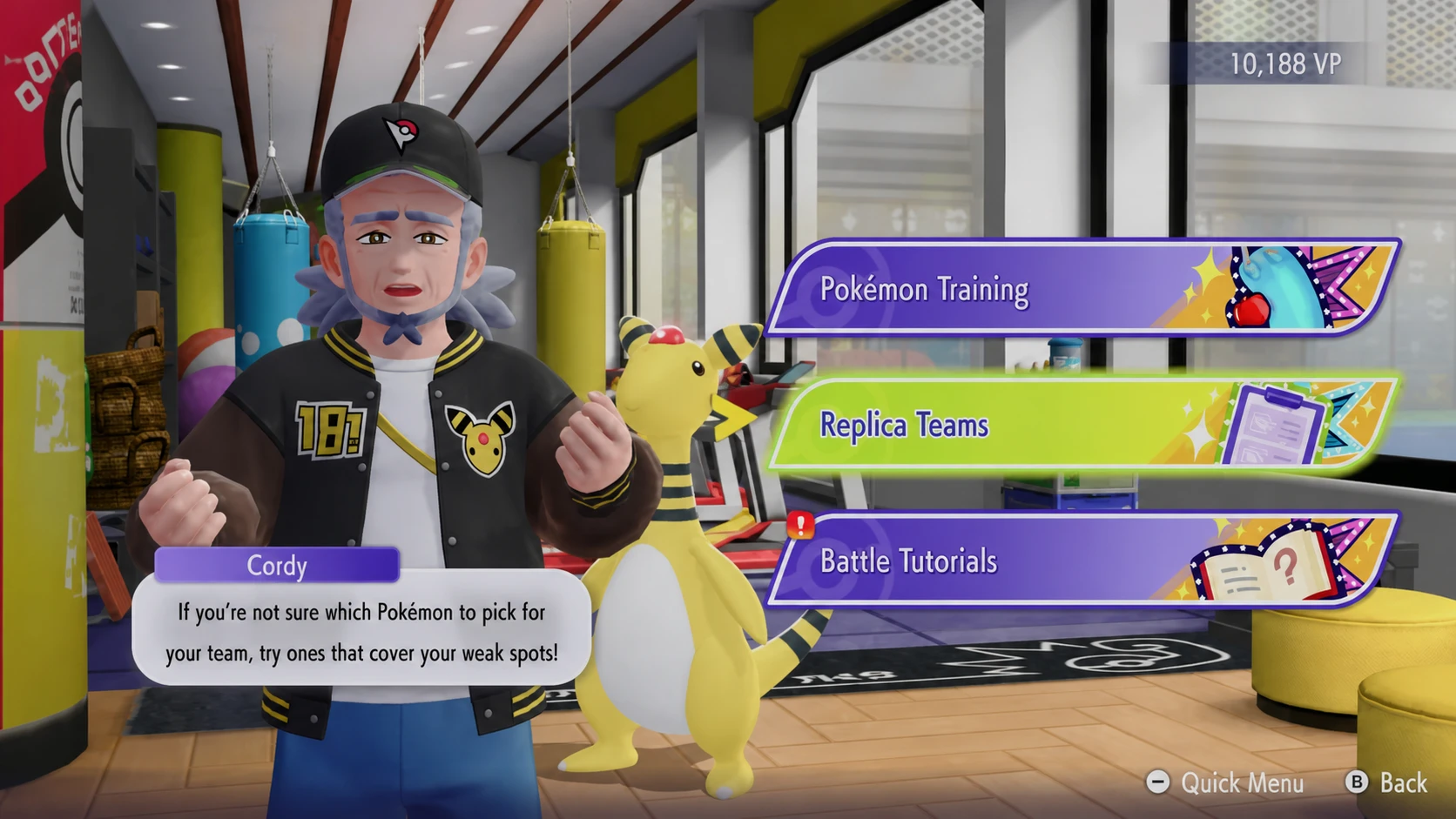 Selecting the Replica teams option in Pokemon Champions